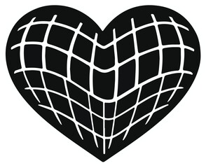 Volleyball Net Heart Silhouette Love Sport Vector Icon