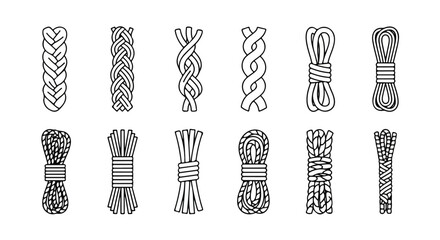 A collection of intricate and varied rope knot designs and patterns Vector © Runa