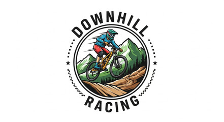 Downhill Mountain Bike Racing Logo. © Andik