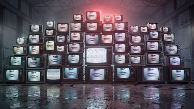 Whispering CRT Screens Glow in Haze