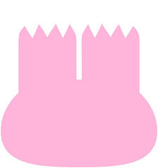 Cute Pink Bunny Ears Cartoon Shape Clipart