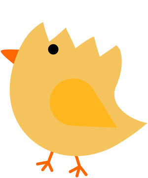 Cute Easter Chick with Eggshell Hat Kawaii Cartoon Baby Chicken Illustration