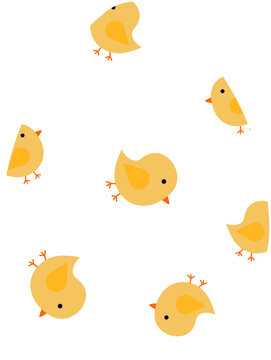 Easter Egg with Cute Chick Pattern Cartoon Illustration Spring Holiday Clipart