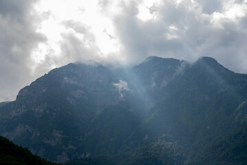 Mountain landscape on a sunny day. The mountains of Abkhazia