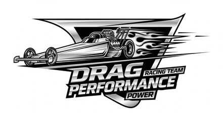 Drag Racing Car Performance Team Logo. © Rio