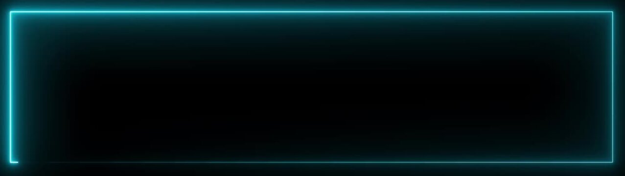 rectangle frame icon animation glowing neon pink and blue color bordar frame display box round shape retro screen photo frame rotation seamless footage line movement on black background