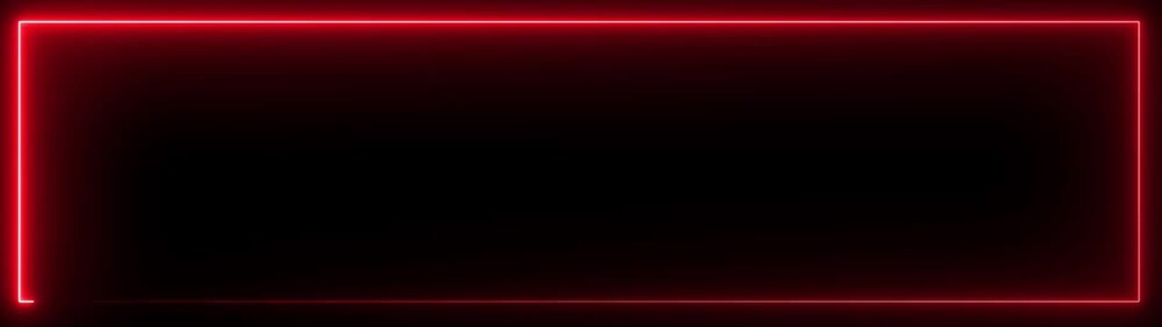 rectangle frame icon animation glowing neon pink and blue color bordar frame display box round shape retro screen photo frame rotation seamless footage line movement on black background