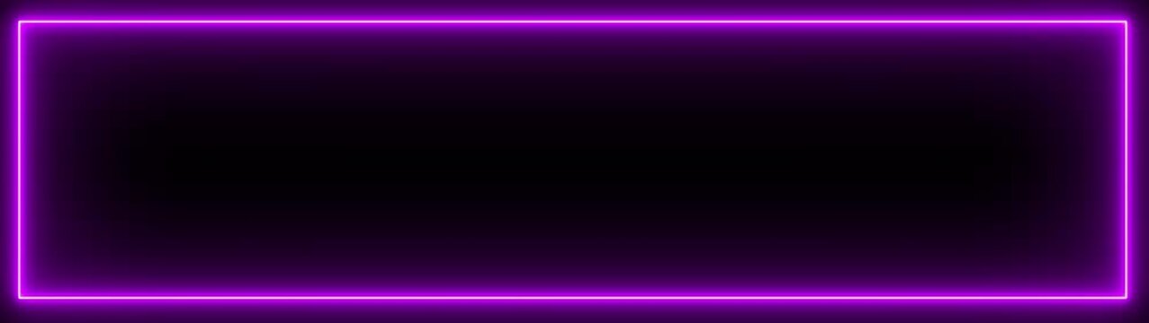rectangle frame icon animation glowing neon pink and blue color bordar frame display box round shape retro screen photo frame rotation seamless footage line movement on black background