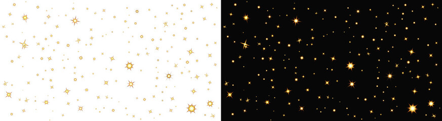 yellow shimmering background gold elegant wallpaper decorative magic stars shining © Josnara