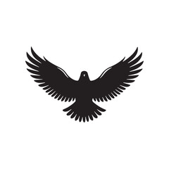 Obraz premium Eagle Bird Silhouette With Spread Wings Isolated