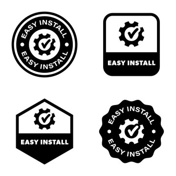 Easy Install - product feature label with icon.