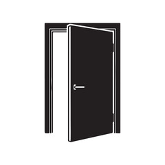 Open door icon silhouette vector illustration