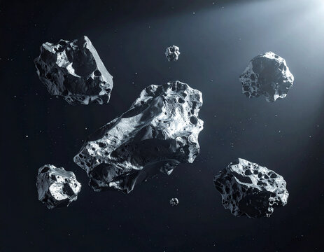 Sculptural Floating Meteorites