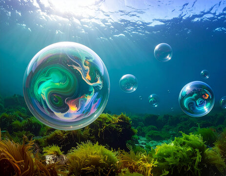 Ocean with Planet-Like Bubbles