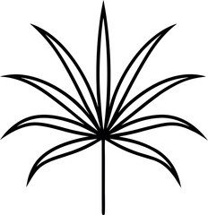 Fototapeta premium Black and white abstract palm leaf illustration