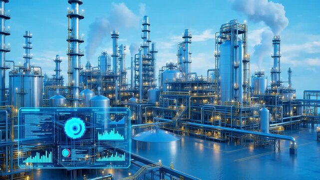 Industrial refinery complex with digital interface