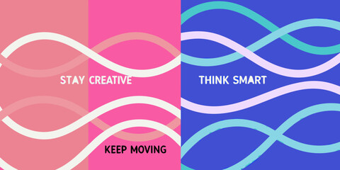 Abstract colorful background with looping lines and motivational text