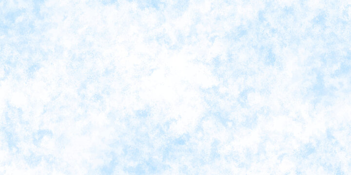 A beautiful blue abstract background featuring winter snowflakes and soft white clouds creates a festive Christmas holiday texture with frozen ice patterns and cold seasonal frost