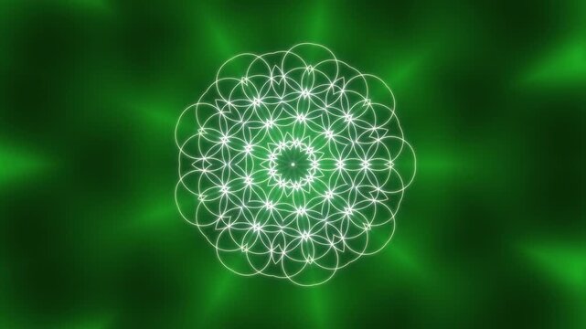 Sacred Geometry Kaleidoscope Loop &ndash; Animated Hue Shift Psychedelic Geometric Background