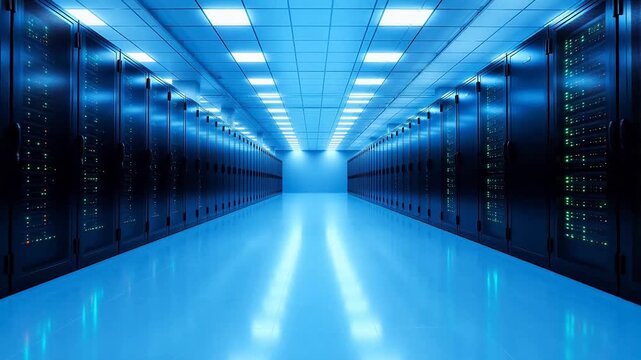server room with rows of data servers