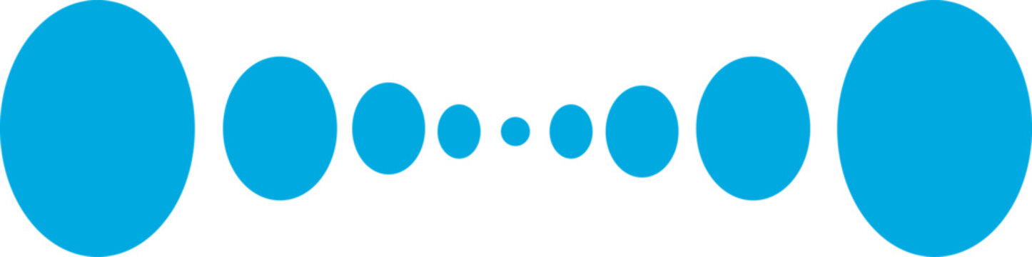 A series of connected and dotted circular nodes in a linear arrangement