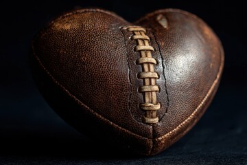 A heart-shaped American football ball.	
