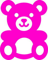 Obraz premium Teddy Bear Icon Cute Plush Toy Animal Symbols in Flat Style Vector Silhouette Outline Bundle Pack Isolated on transparent Background
