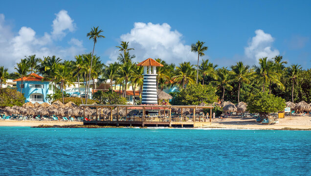 Chaming lighthouse at Dominicus public beach, Dominican Republic