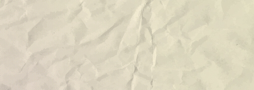 Craft background with crumpled nude paper texture. Tan old kraft effect featuring fold lines. Vector beige bg for memo collage. Clean creased backdrop. Wrinkled detail papyrus teture for design.