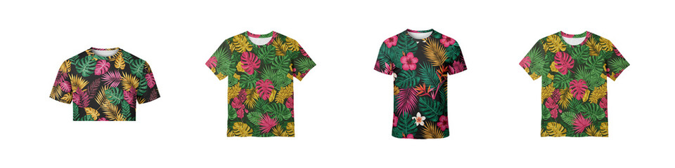 Four colorful kimono outfits cutout transparent png set