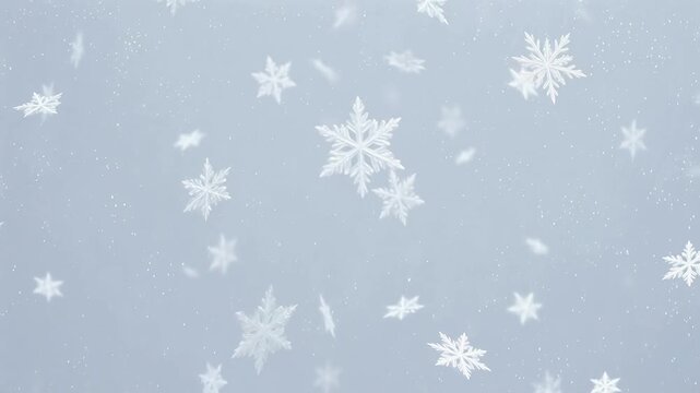 Falling snowflakes on blue background