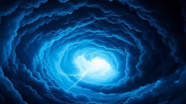 Spiral cloud formation with lightning