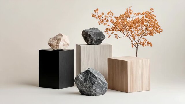 Explore how to arrange wood pieces, rocks, and plants in a simple layout that enhances indoor aesthetics with nature elements