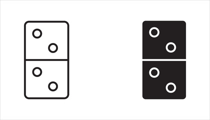 Dominoes icon set,  Flat trendy vector dominoes symbol. Use for web and mobile. Eps 10 vector illustration.