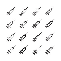 Fototapeta premium Syringe Icon Pattern, Medical Injection Symbol, Healthcare and Vaccination Concept, Simple Line Art