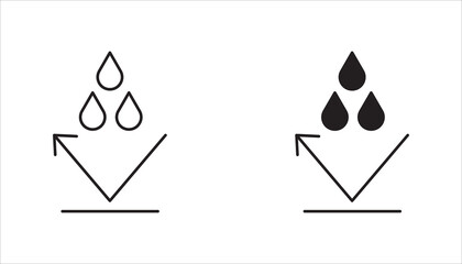 Water repellent surface line icon set,  Waterproof symbol concept isolated on white background. Vector illustration