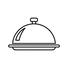 Obraz premium Simple black line drawing of a serving dish with a lid