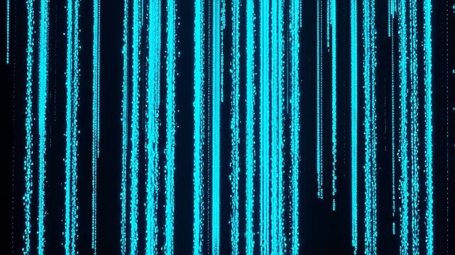 Blue digital rain on black background