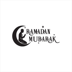 Fototapeta premium Abstract Prayer Crescent Logo Symbol for Devotion and Ramadan Mubarak Reflection
