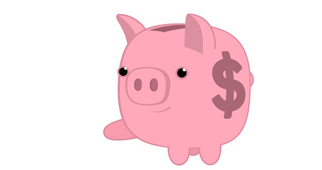Fototapeta premium Piggy Bank Money Saving Animation for Finance and Investment Concept