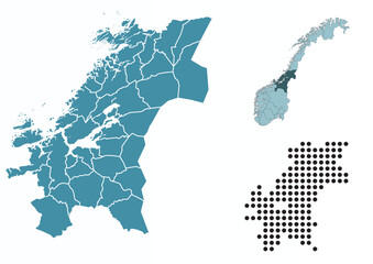 Set maps of Tr&oslash;ndelag province