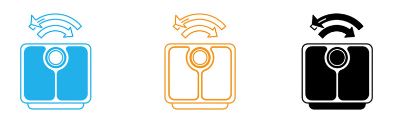 Colorful icons of smart scales with wifi connectivity