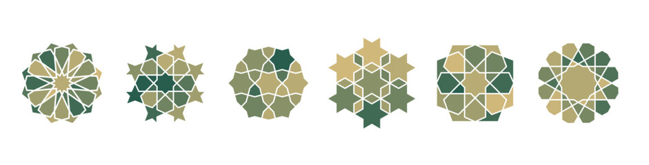 Ornate Arab geometric ornament with Islamic motifs and Ramadan symbols. Traditional mandala design featuring luxury gold decorations and elegant floral patterns for Muslim celebrations. © Southsticks