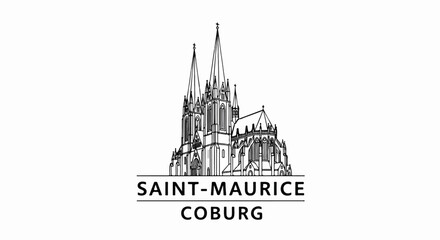 Fototapeta premium Ornate gothic cathedral with spires, a bell tower, and detailed facade