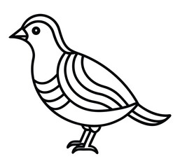 Obraz premium Simple black and white line drawing depicting a small bird with a rounded body and tail