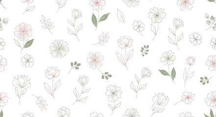 Floral Pattern with Various Flowers.