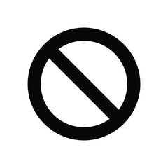 A simple black circle with a diagonal line indicating prohibition