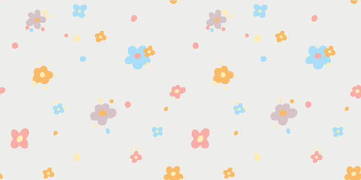 Seamless small pattern with cute flowers on vector for girl is textile.eps