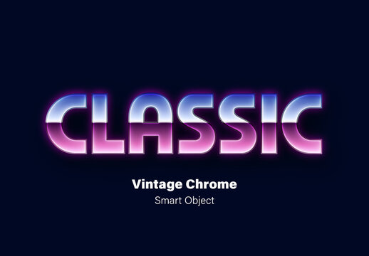 Vintage Chrome Text Effect