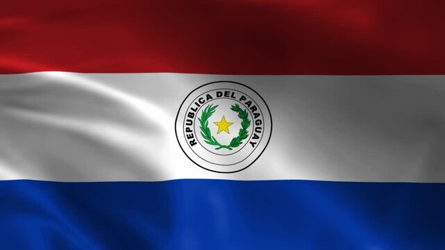 Waving flag of Paraguay national symbol with coat of arms representing patriotism and South America perfect for national events and travel